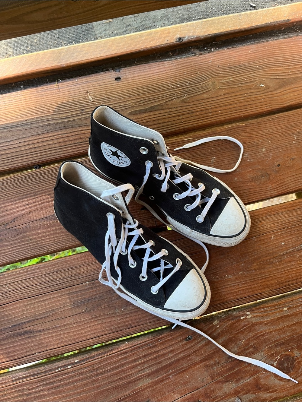 Black Converse Platform High Tops Size 8